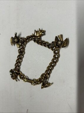 Gold-Tone Bird Charm Bracelet - Women's Jewelry pig, bird cat mouse